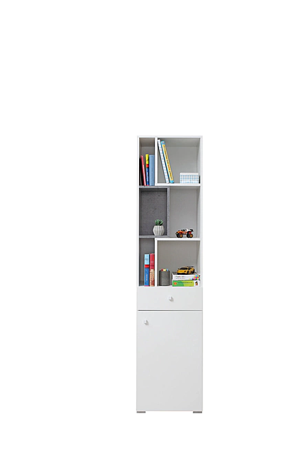 Regál Sigma 8 L/P biela/betón 40x190x40