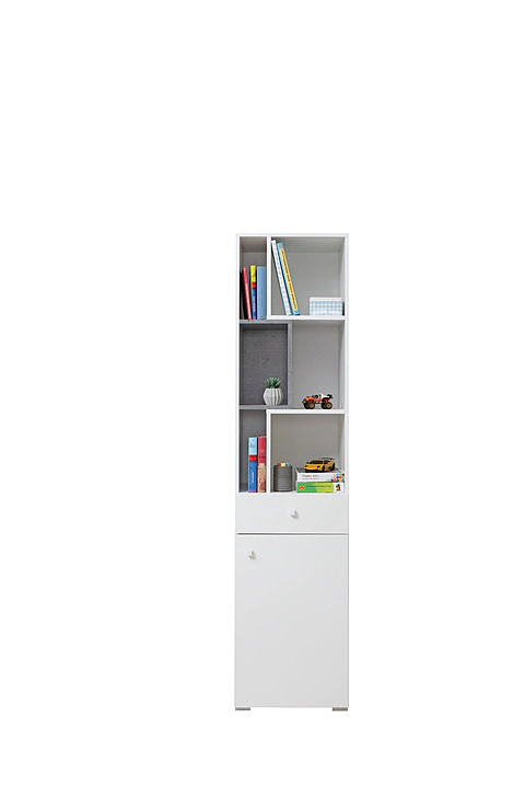 Regál Sigma 8 L/P biela/betón 40x190x40