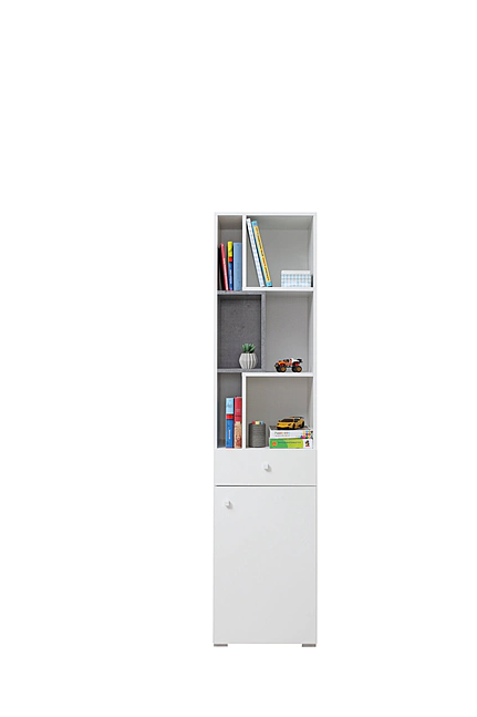 Regál Sigma 8 L/P biela/betón 40x190x40