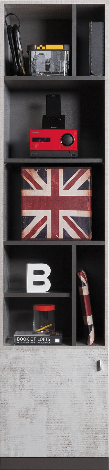 Regál Tablo 6 L/P grafit/enigma 45x195x40