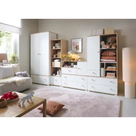 Regál ZY02 biely/dub 45x165x40