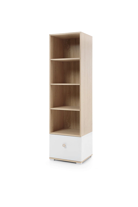 Regál ZY02 biely/dub 45x165x40