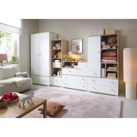 Regál ZY02 biely/dub 45x165x40