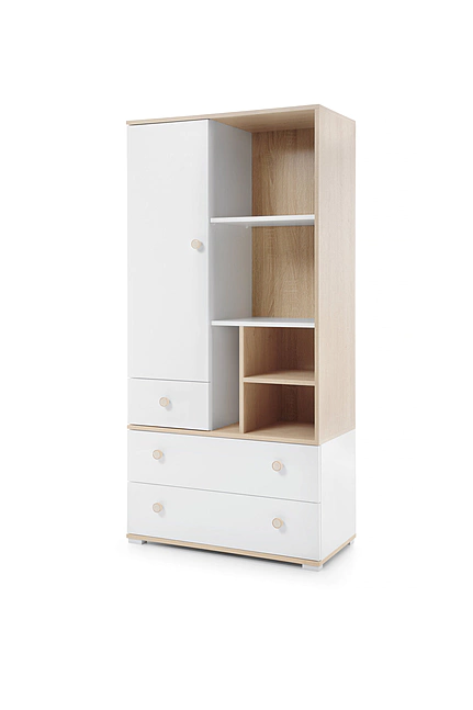 Regál ZY03 biely/dub 80x165x40