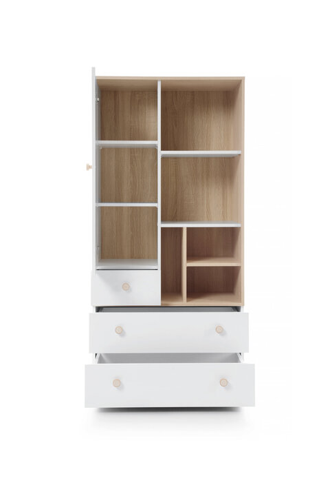 Regál ZY03 biely/dub 80x165x40