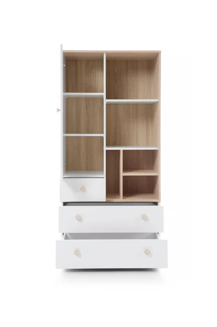 Regál ZY03 biely/dub 80x165x40