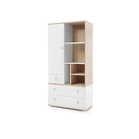 Regál ZY03 biely/dub 80x165x40