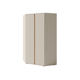 Rohová šatníková skriňa LC02 piesková/dub olejovaný 95x95x195