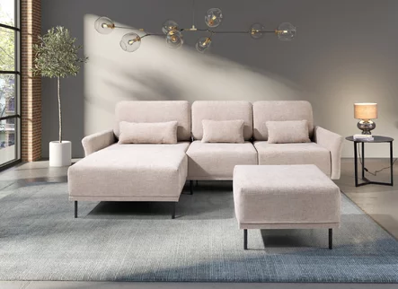Rohová sedacia súprava L Modulo 267x90-100x173-192 (cena bez taburetky)
