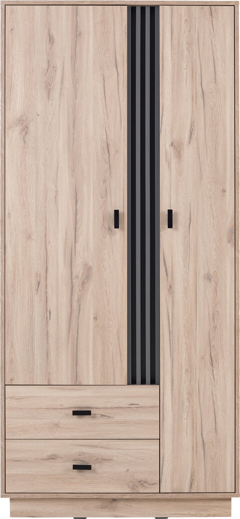 Šatníková skriňa AL01 dub estana/antracit 90x60x195