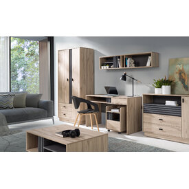 Šatníková skriňa AL01 dub estana/antracit 90x60x195