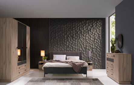 Šatníková skriňa AL15 dub estana/antracit 215x61x210