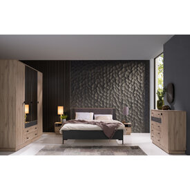 Šatníková skriňa AL15 dub estana/antracit 215x61x210