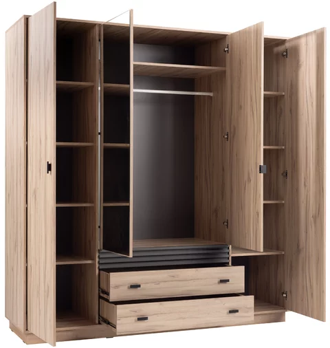 Šatníková skriňa AL16 dub estana/antracit 200x56x210