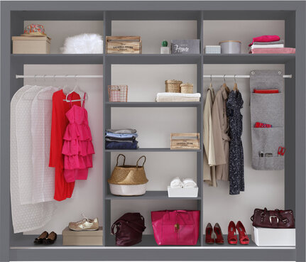 Šatníková skriňa DC01 antracit 250x60x215