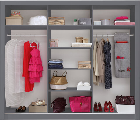 Šatníková skriňa DC01 antracit 250x60x215