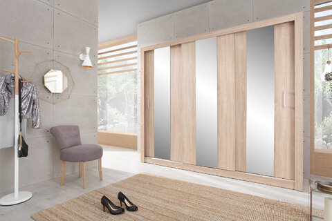 Šatníková skriňa DC01 sonoma 250x60x215