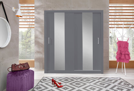 Šatníková skriňa DC02 antracit 200x60x215