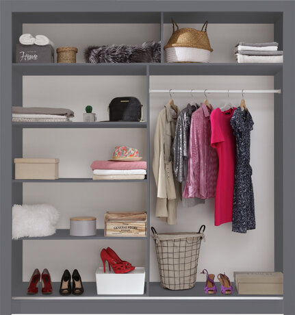 Šatníková skriňa DC02 antracit 200x60x215