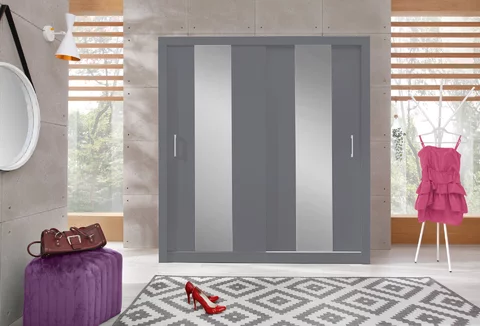 Šatníková skriňa DC02 antracit 200x60x215