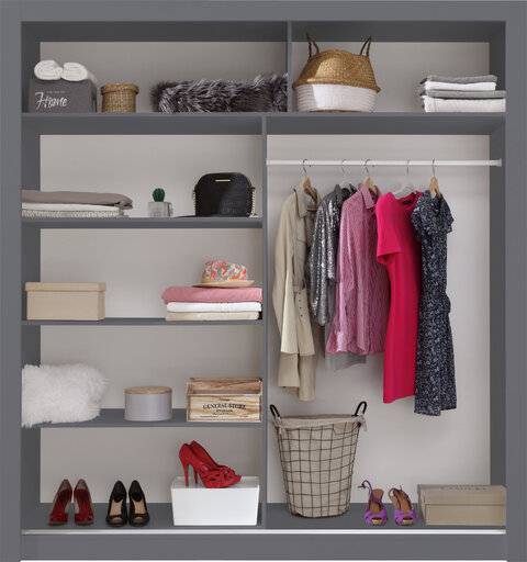 Šatníková skriňa DC02 antracit 200x60x215