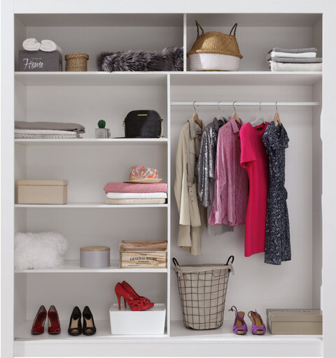 Šatníková skriňa DC02 biela 200x60x215