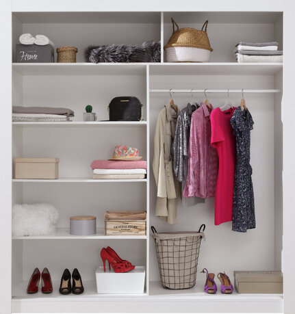 Šatníková skriňa DC02 biela 200x60x215