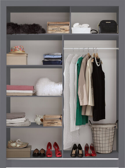 Šatníková skriňa DC03 antracit 160x60x215