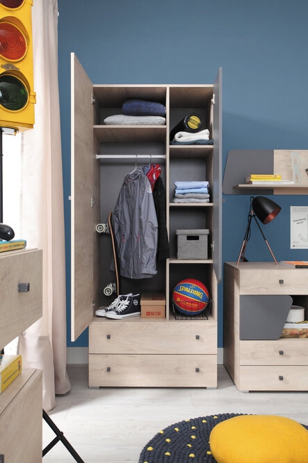 Šatníková skriňa DL03 dub/antracit 80x50x190