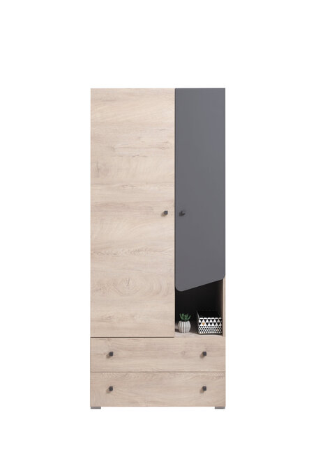 Šatníková skriňa DL03 dub/antracit 80x50x190