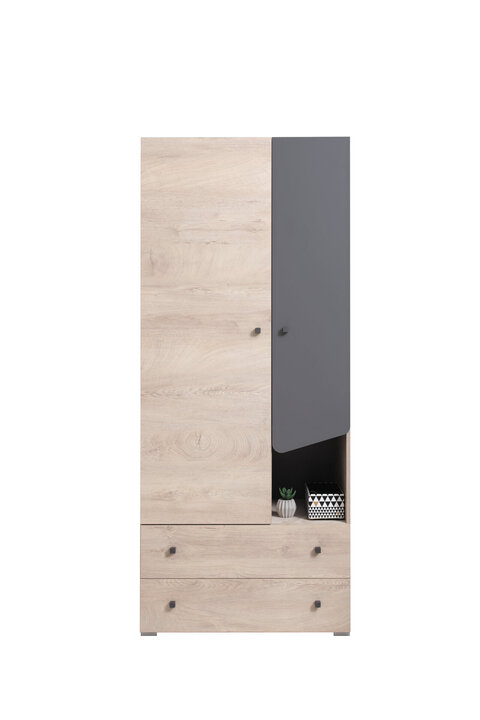 Šatníková skriňa DL03 dub/antracit 80x50x190