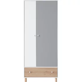 Šatníková skriňa FR03 biela/dub artisan/šedá 80x50x190