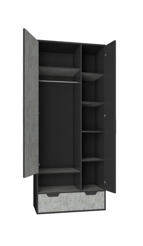 Šatníková skriňa NN02 grafit/enigma 80x50x195