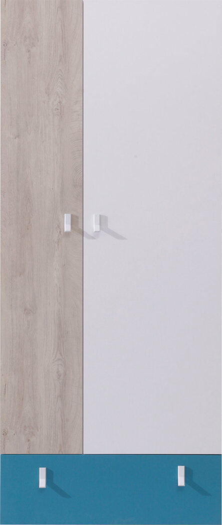 Šatníková skriňa PL03 biela/dub/morská 80x50x190