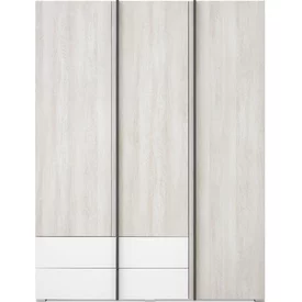 Šatníková skriňa RM01 dub wilton biely/biela/antracit 150x50x195