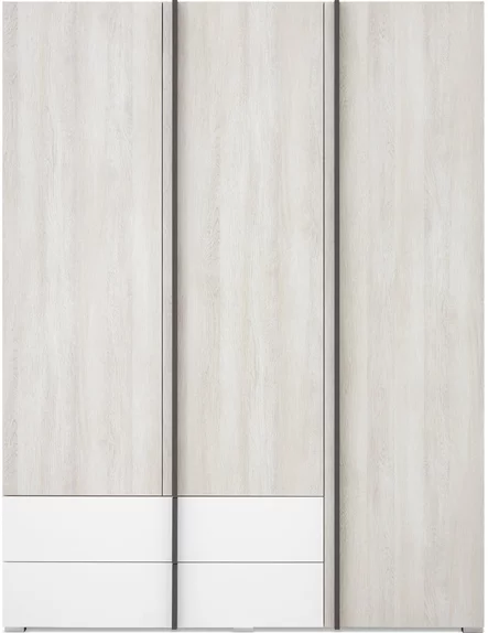 Šatníková skriňa RM01 dub wilton biely/biela/antracit 150x50x195