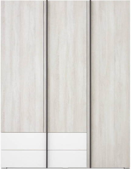 Šatníková skriňa RM01 dub wilton biely/biela/antracit 150x50x195