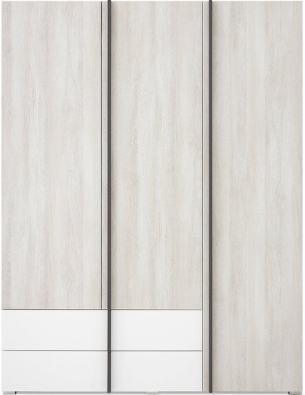 Šatníková skriňa RM01 dub wilton biely/biela/antracit 150x50x195