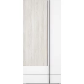 Šatníková skriňa RM02 dub wilton biely/biela/antracit 90x50x195