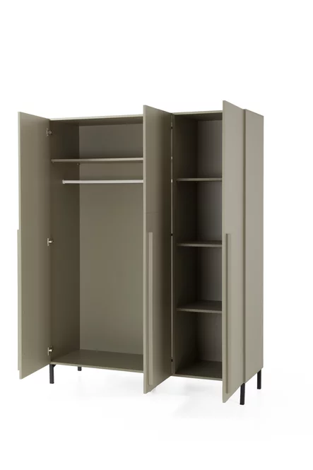 Šatníková skriňa SE01 eukalyptus/dub baltský/čierny onyx 150x50x95