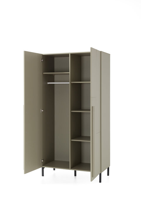 Šatníková skriňa SE02 eukalyptus/dub baltský/čierny onyx 100x50x195