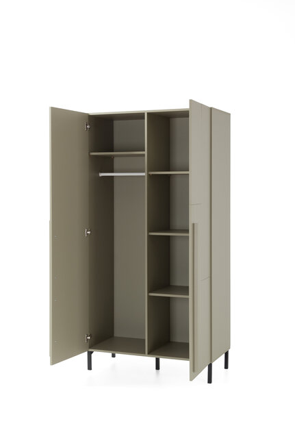 Šatníková skriňa SE02 eukalyptus/dub baltský/čierny onyx 100x50x195