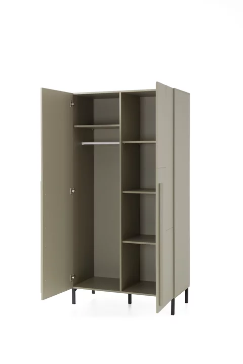 Šatníková skriňa SE02 eukalyptus/dub baltský/čierny onyx 100x50x195