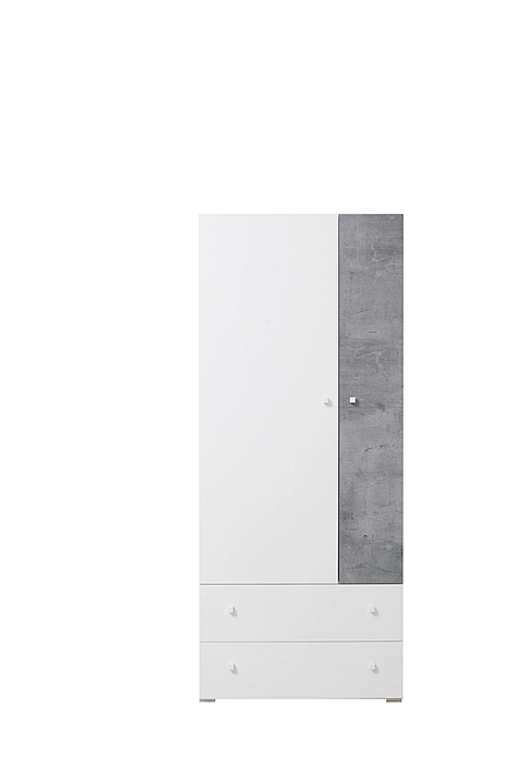 Šatníková skriňa Sigma 3 L/P biela/betón 80x190x50
