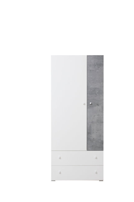 Šatníková skriňa Sigma 3 L/P biela/betón 80x190x50