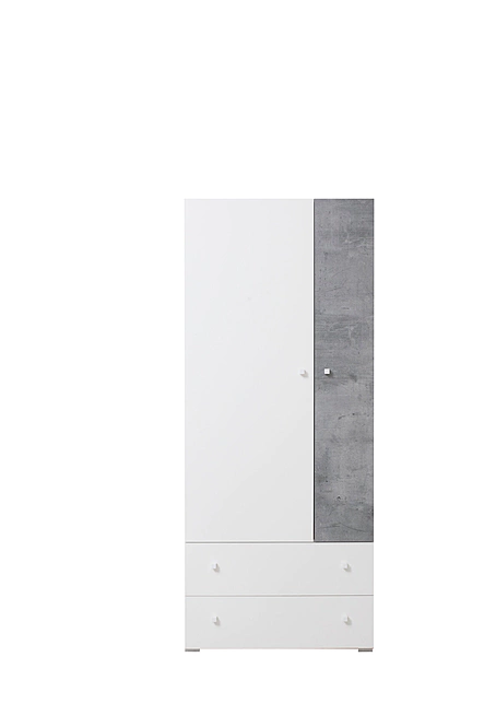 Šatníková skriňa Sigma 3 L/P biela/betón 80x190x50