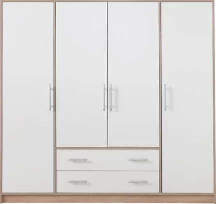 Šatníková skriňa Smart 1 biela/dub sonoma 200x190x56