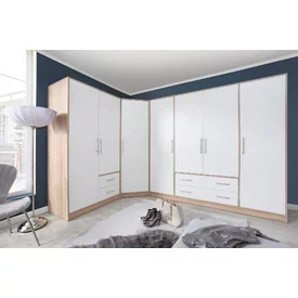Šatníková skriňa Smart 1 biela/dub sonoma 200x190x56