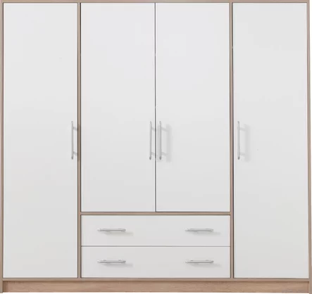 Šatníková skriňa Smart 1 biela/dub sonoma 200x190x56
