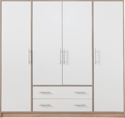 Šatníková skriňa Smart 1 biela/dub sonoma 200x190x56